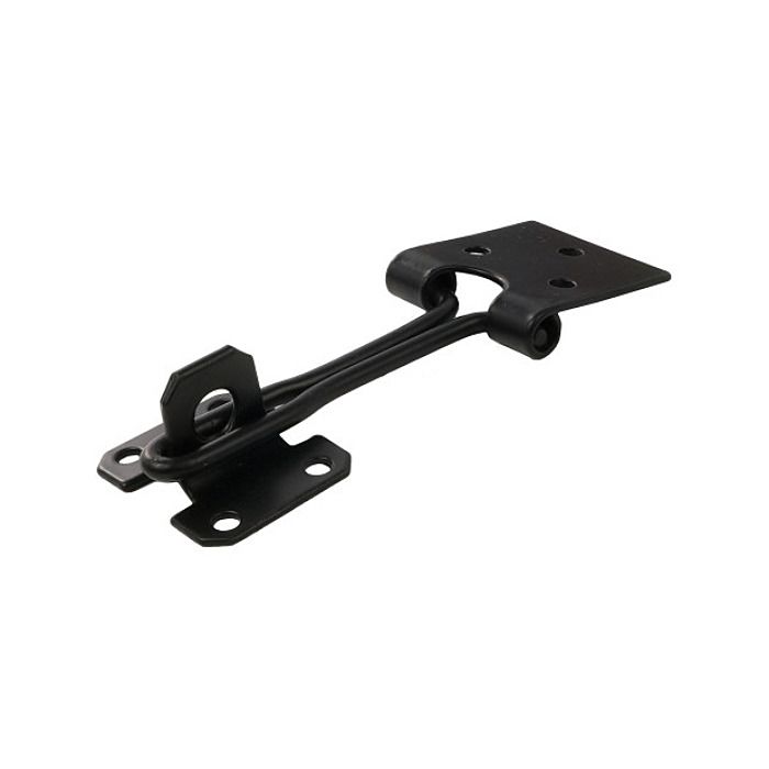 Hasp and Staple, Black Japanned, Wire 100mm