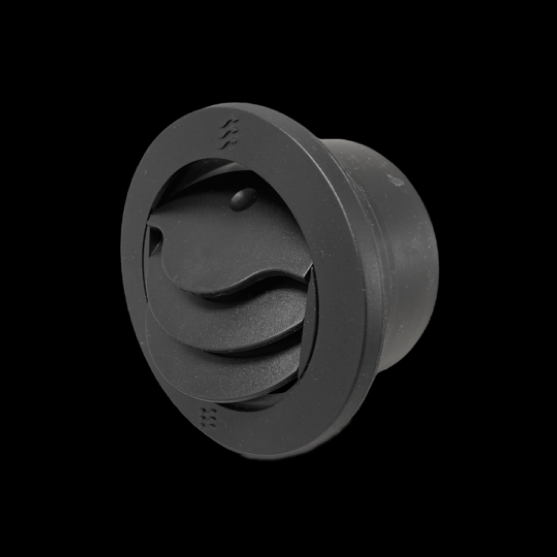 Air Vent Round Screw-On Black