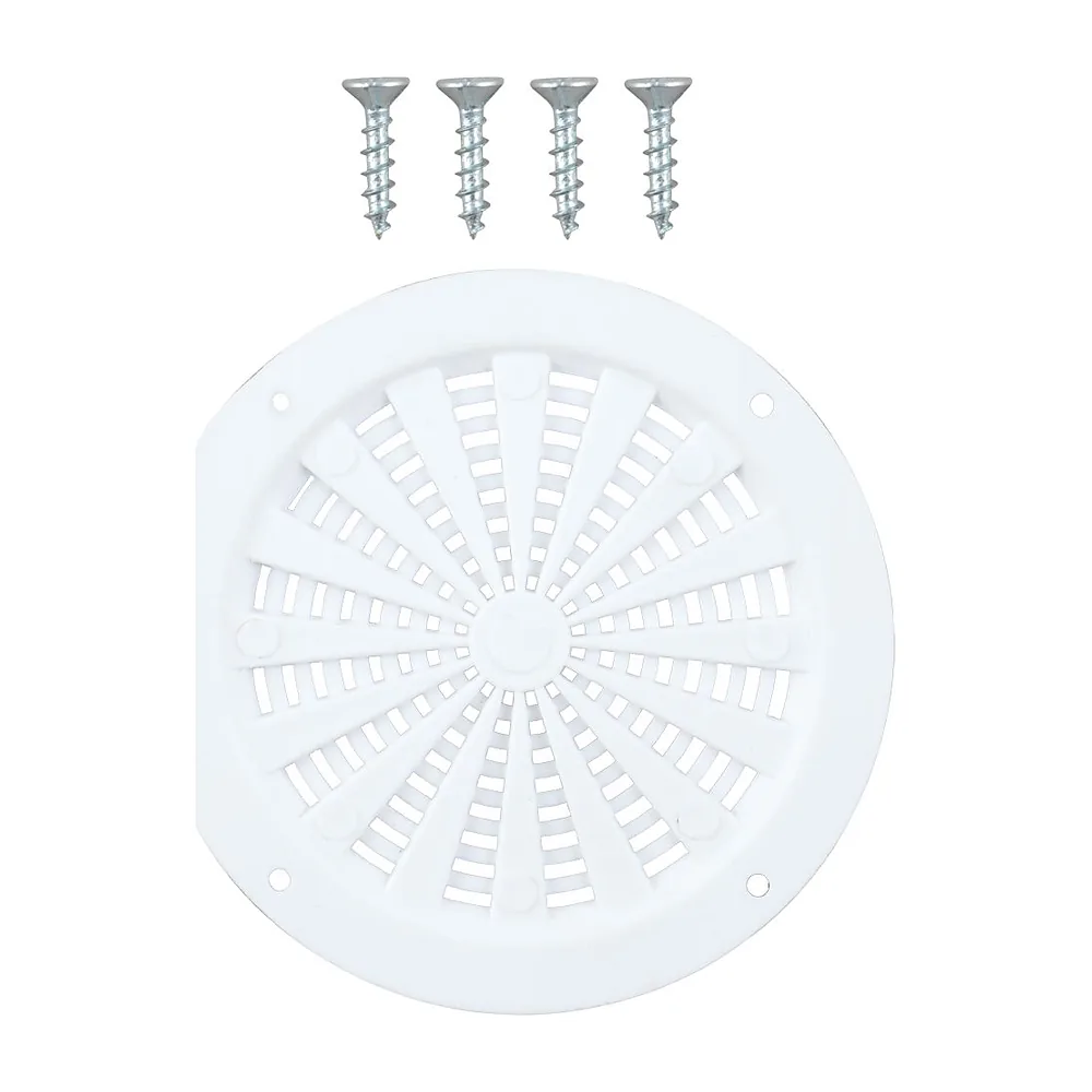 Air Vent Round Screw-On White