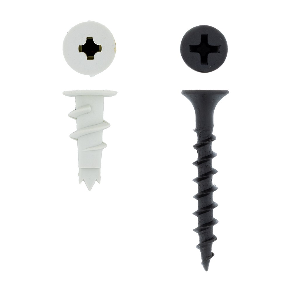 Eureka Drywall Plug, Nylon 3-Fin, 30mm with Screw – 2 Pack
