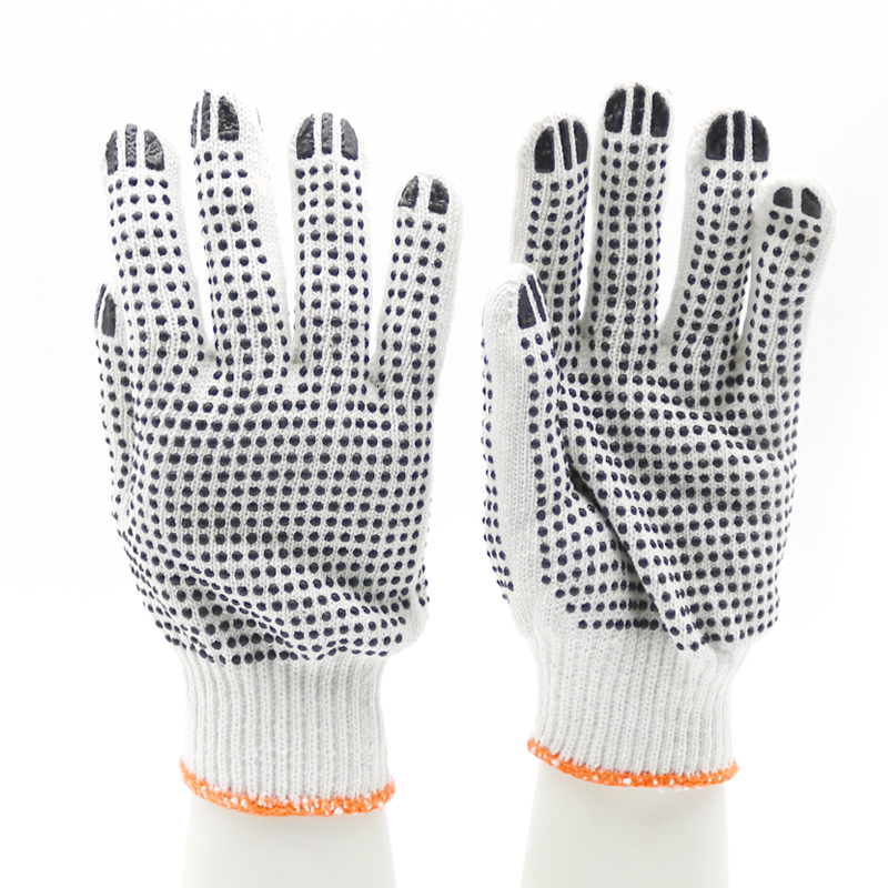 Cotton Gloves with PVC Dots, Double-Sided