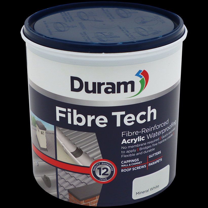 Duram FibreTech Roof Waterproofer, Mineral White – 1L