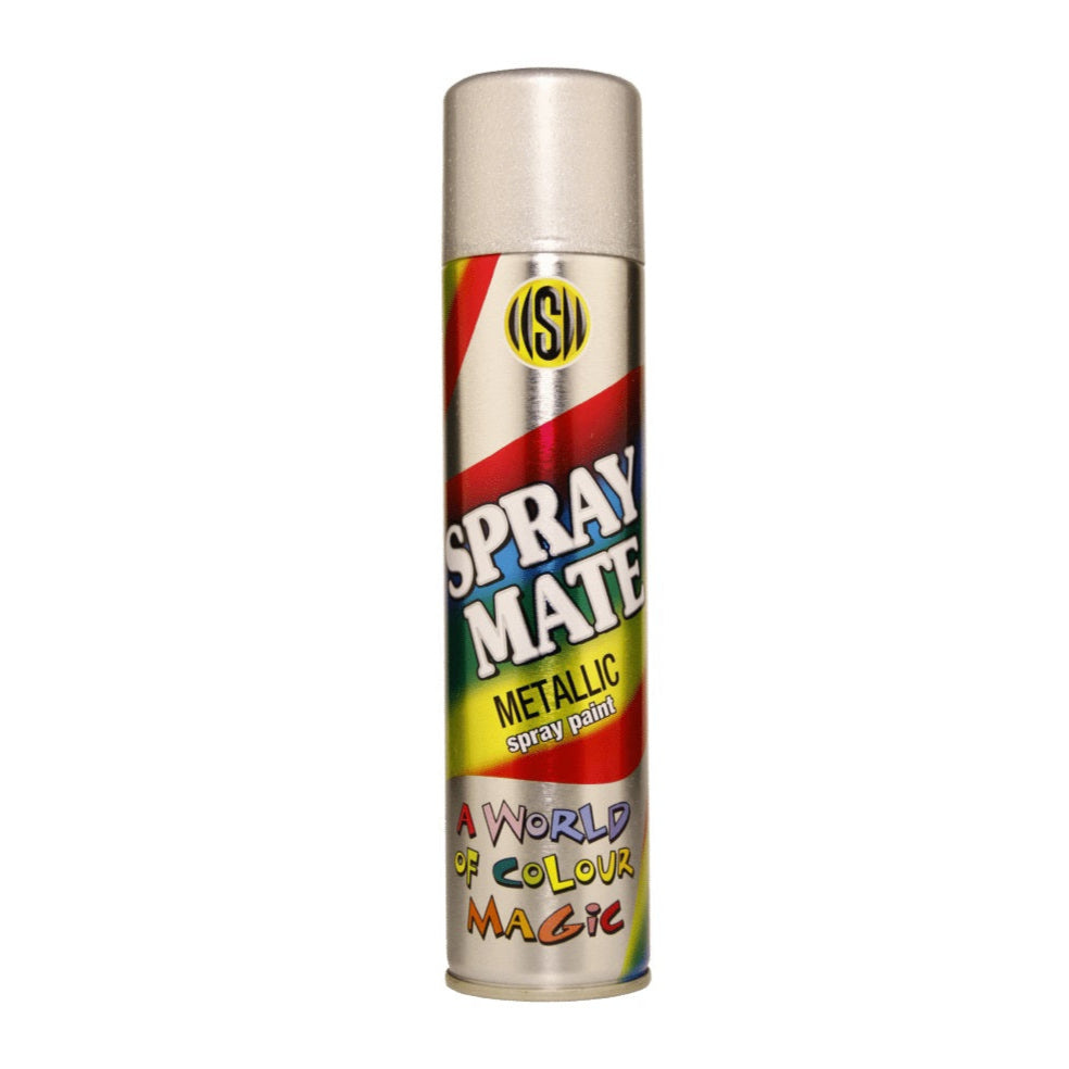 Spraymate Metallic Spray Paint, Metallic Silver – 250ml