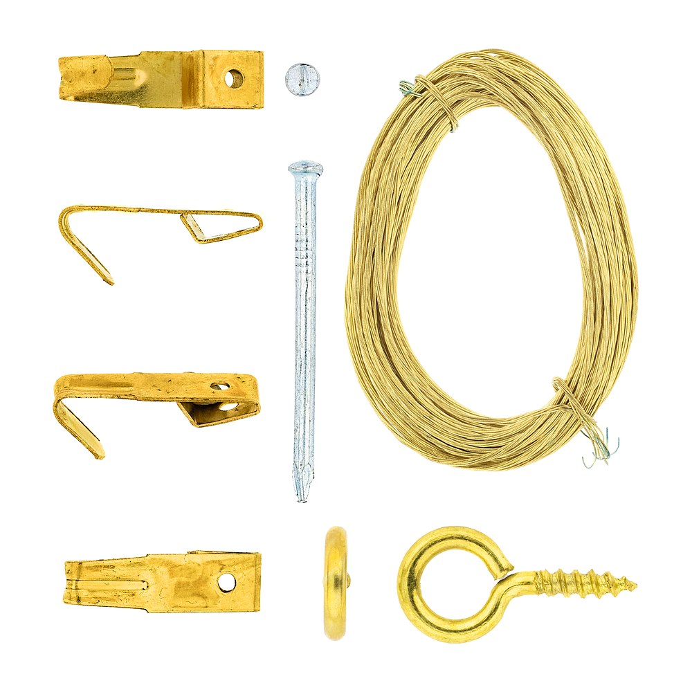 Eureka Picture Hanging Kit with Copper Wire, Eyes, Hooks & Pins