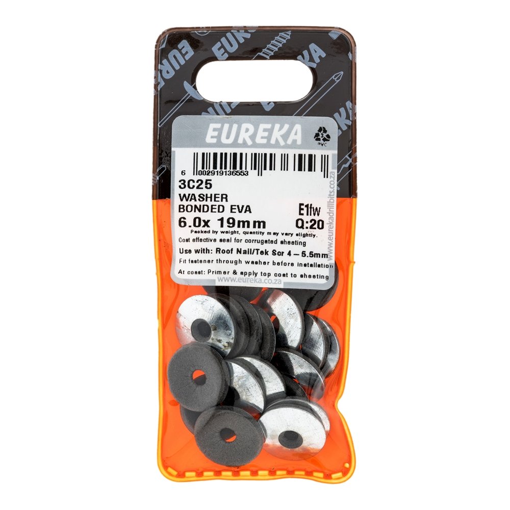 Eureka Bonded Washer, EVA, 6 x 19mm – 20 Pack