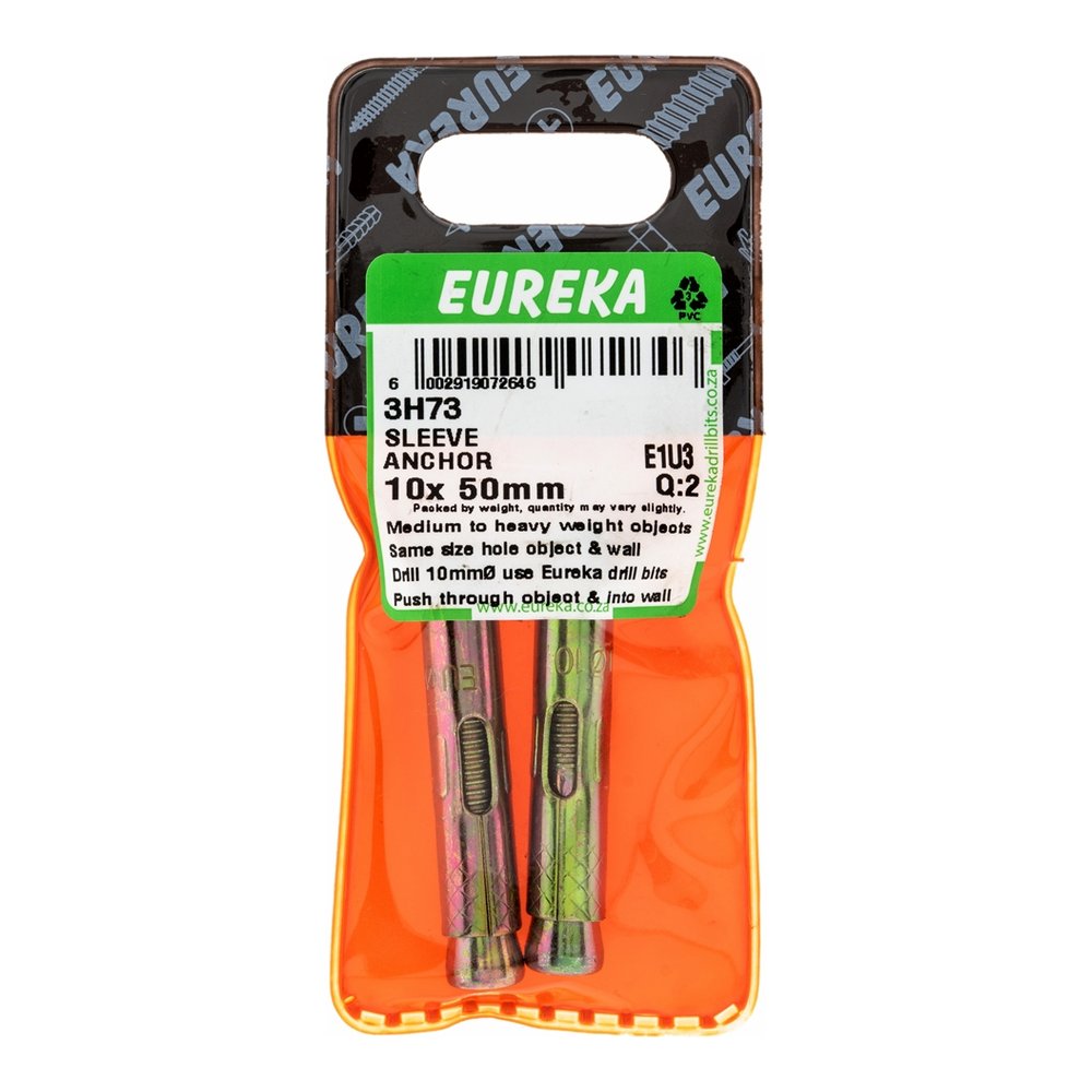 Eureka Sleeve Anchor – 10 x 50mm – pack of 2