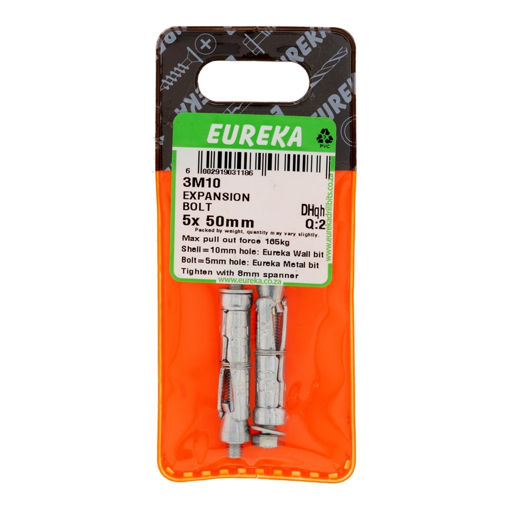 Eureka Expansion Bolt – 5 x 50mm – pack of 2