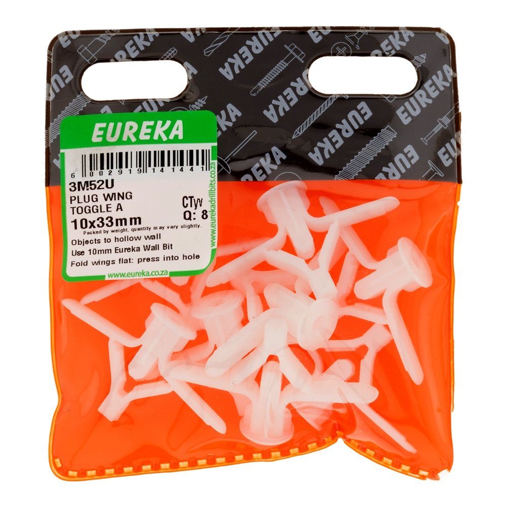 Eureka Toggle Wing Plug 10 x 33mm – 8 Pack