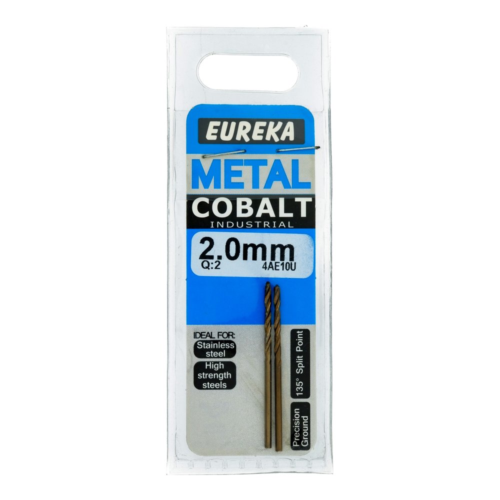 Eureka Cobalt Drill Bit for Metal – 2mm – pack of 2