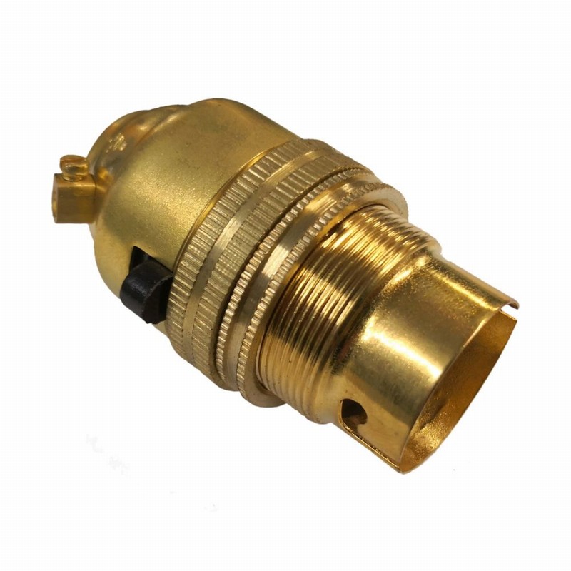 Brass BC Lampholder with Push Switch