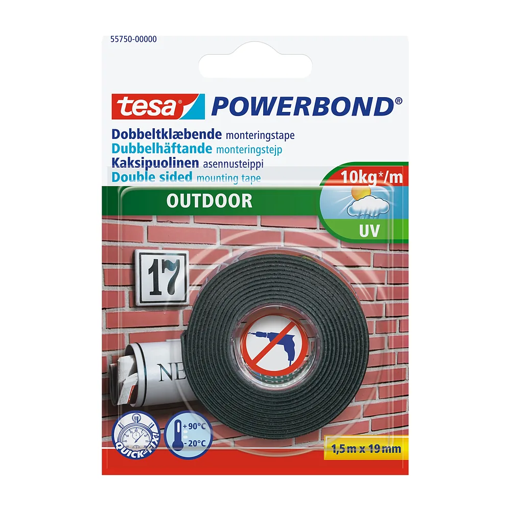 tesa Powerbond Outdoor Double-Sided Mounting Tape 19mm x 1.5m