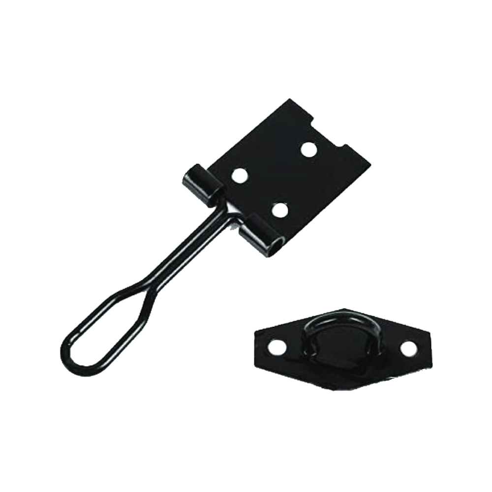 KonstruktIt Wire Hasp & Staple, Black Japanned 65mm