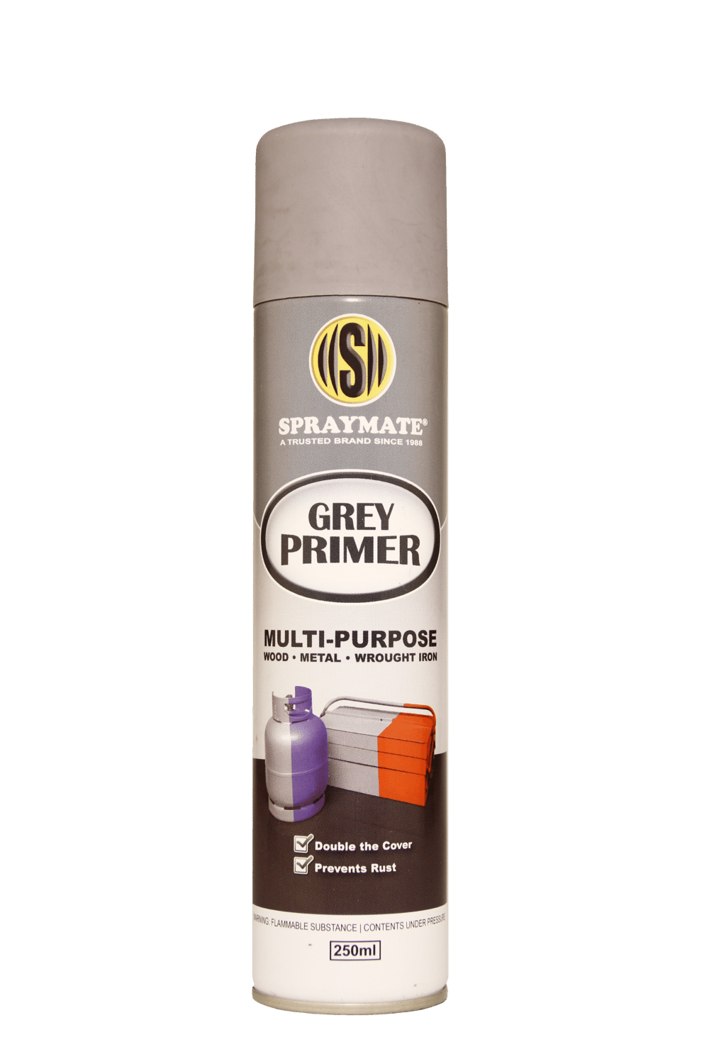 Spraymate Plastic Primer Spray, Grey – 250ml