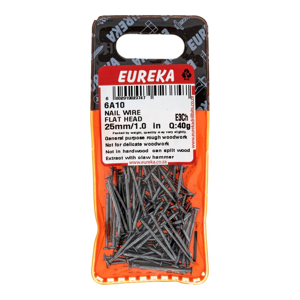 Eureka Wire Nail, Flat Head – 1 Inch / 25mm – pack of 40