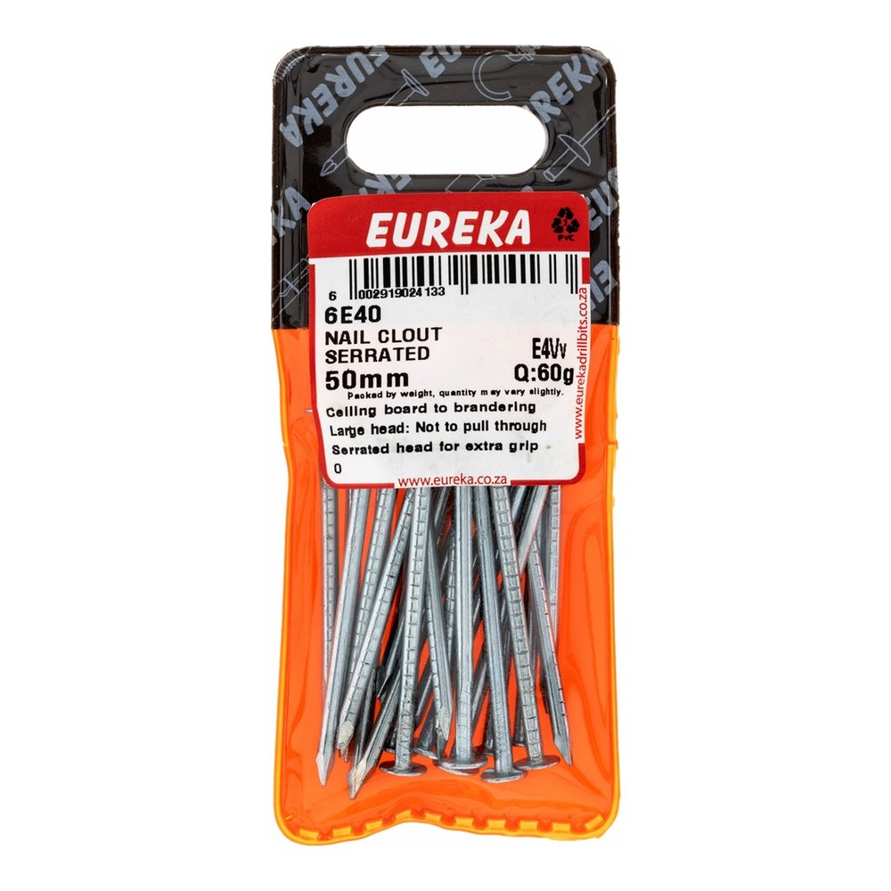 Eureka Clout Nail, Serrated 50mm – 60 Pack