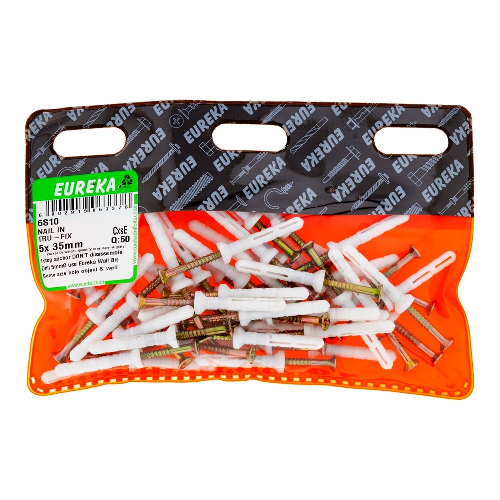 Eureka Tru-Fix Nail-In Anchor – 5 x 35mm – pack of 50