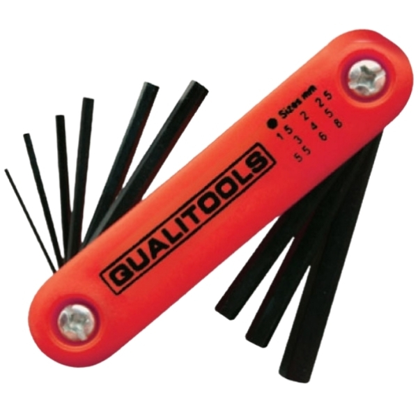 Qualitools Allen Key Set, 9 Piece, Ball End Long
