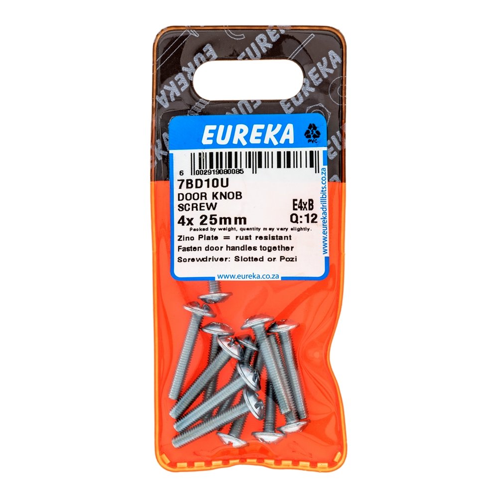 Eureka Door Knob Screw – 4 x 25mm – pack of 12
