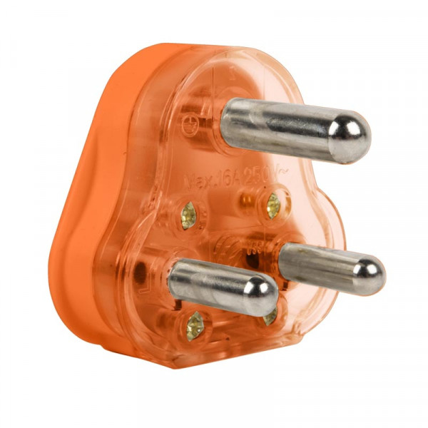 Plug Top 16A Hollow Pin, Orange