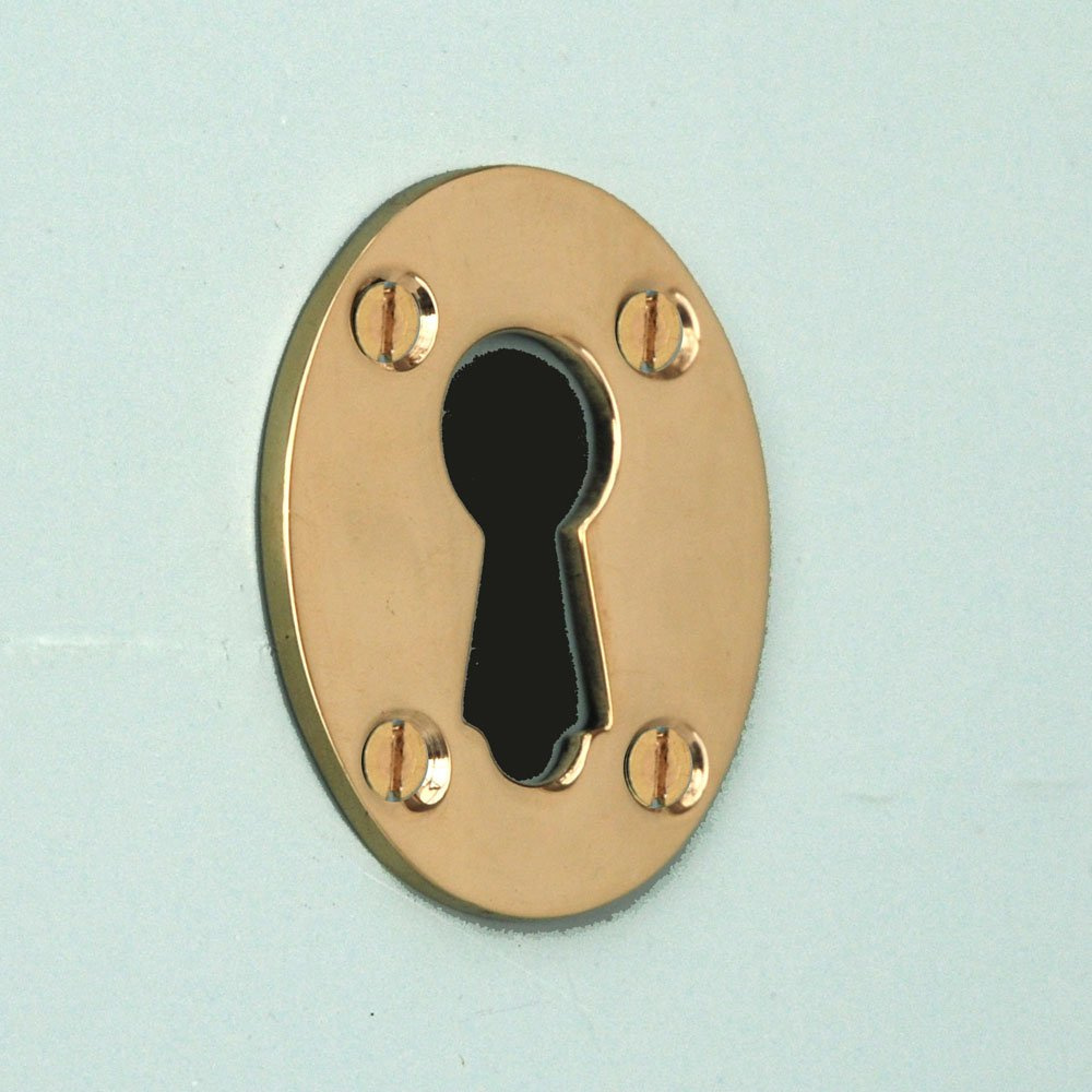 KonstruktIt Keyhole Escutcheon, Brass Plated