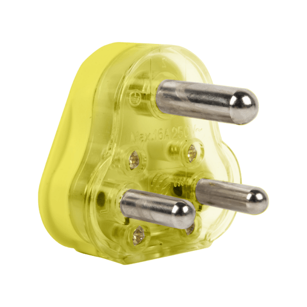 Plug Top 16A Hollow Pin, Yellow