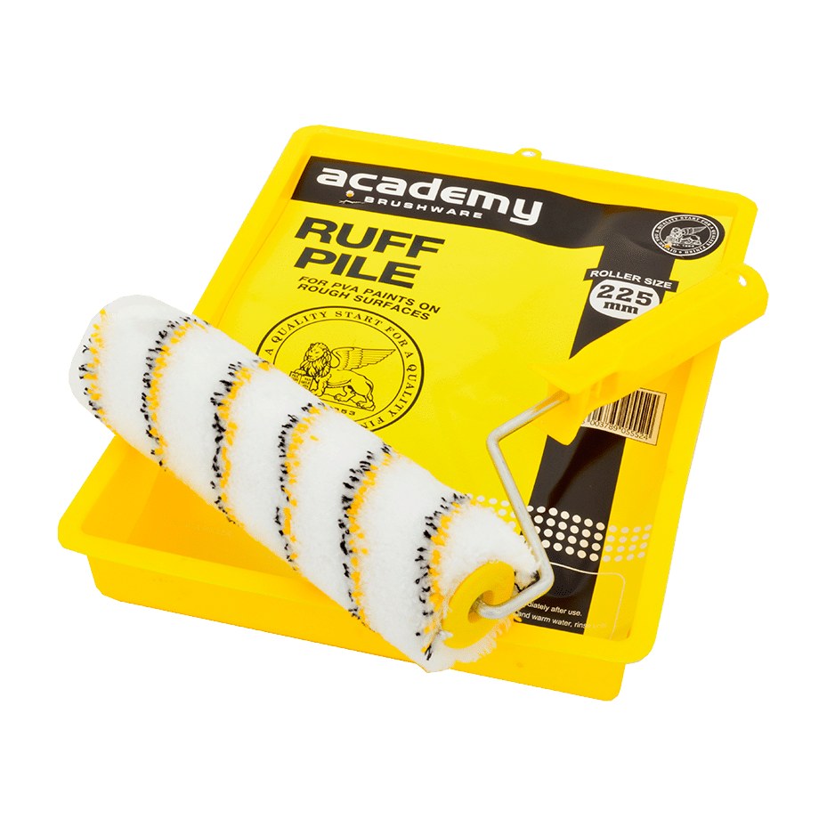 Academy Ruffpile Paint Roller &amp; Tray Set 225mm