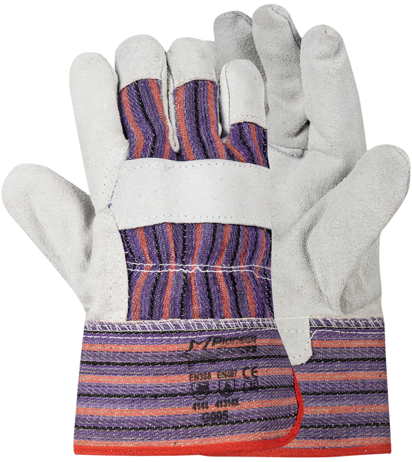 KonstruktIt Candy-Stripe Gloves, Chrome Leather Palm
