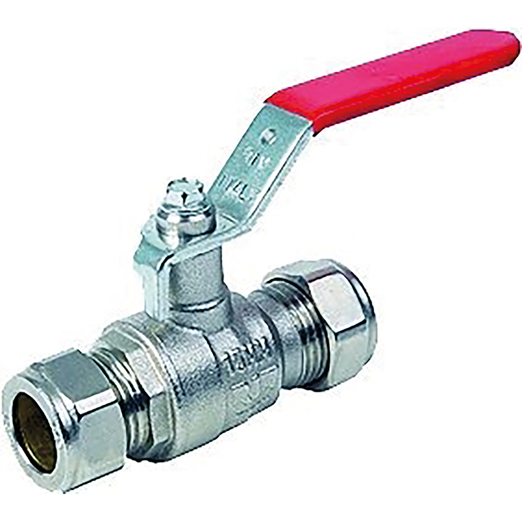 KonstruktIt Lever Ball Valve 15mm, Compression x Compression