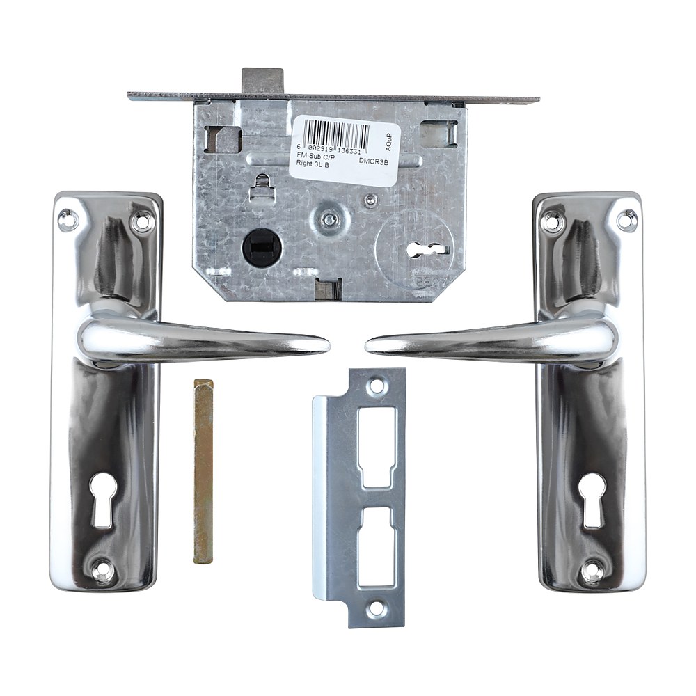 Eureka Fort Knox 3-Lever Lockset, Chrome