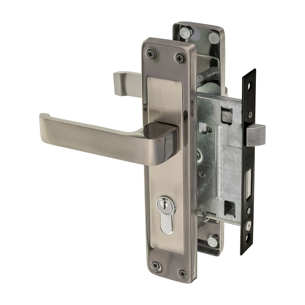 Fort Knox Luxe Nitida Euro Profile Lockset Satin and Black Nickel 8"