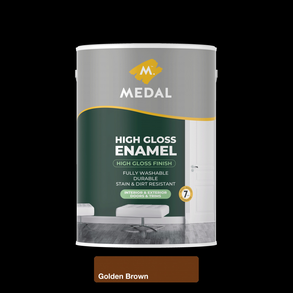 Medal High Gloss Enamel, Golden Brown – 5L