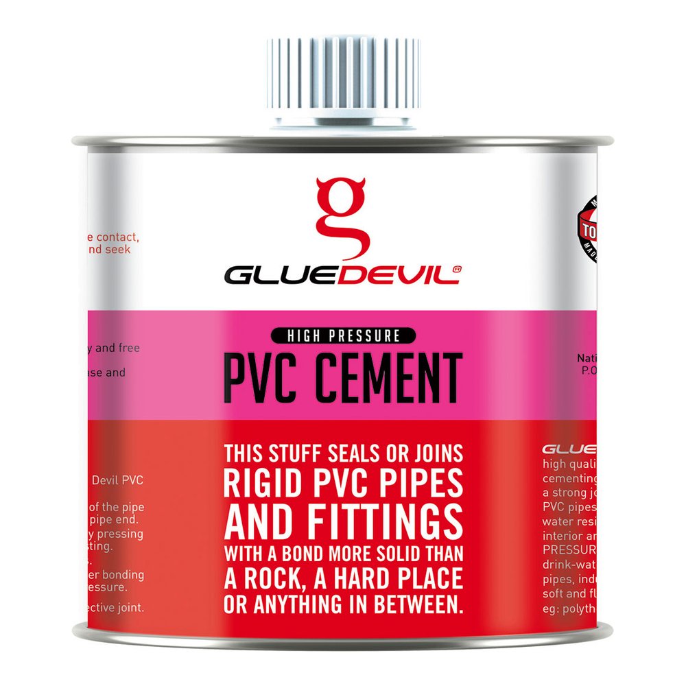 Glue Devil PVC Cement, High Pressure – 500ml tin