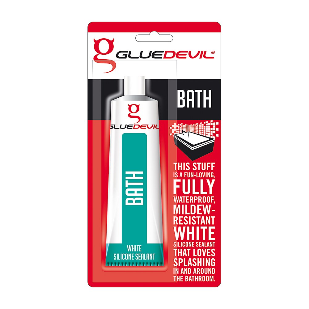 Glue Devil Bath Silicone Sealant, White – 90ml