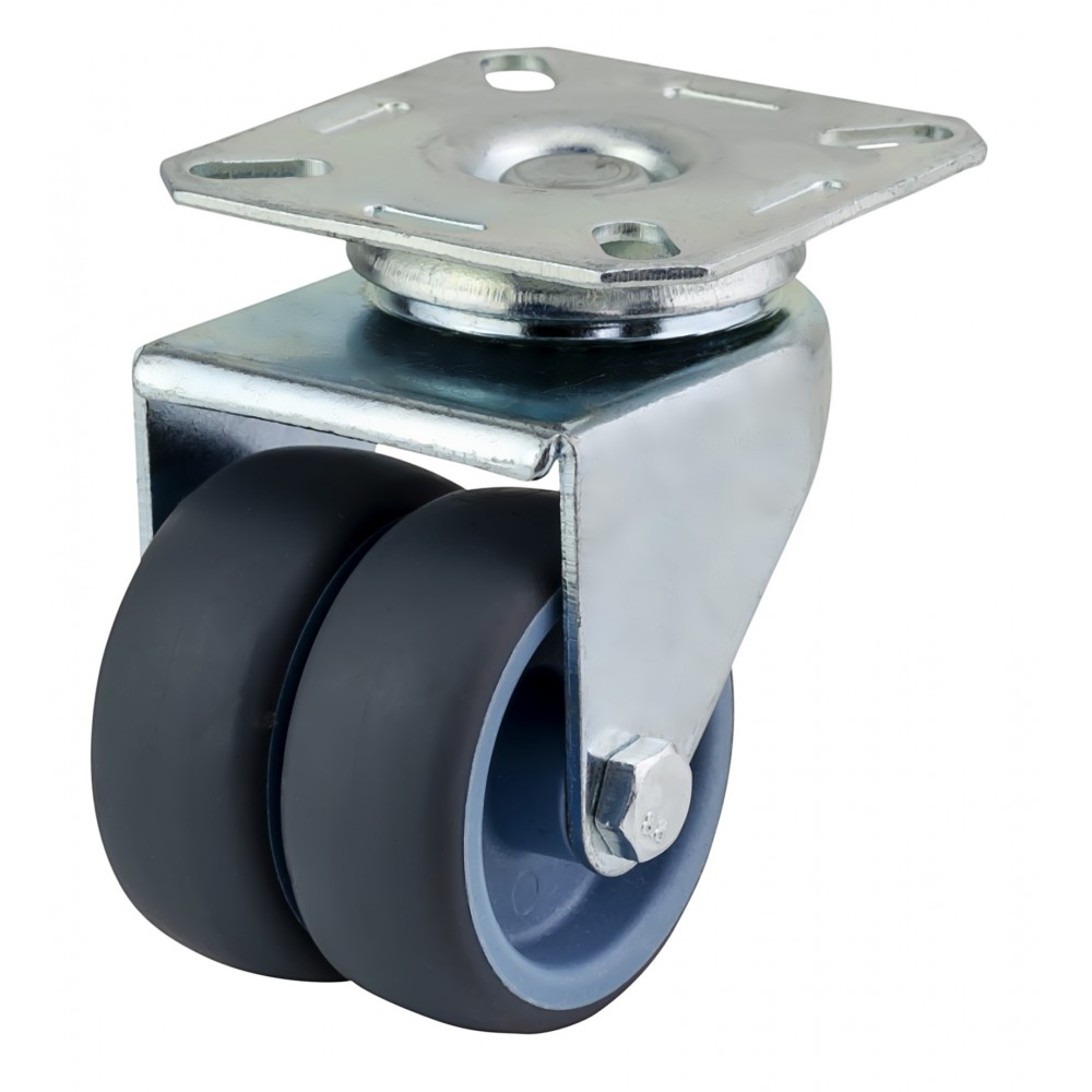 KonstruktIt Twin Wheel Castor, Plate 50mm