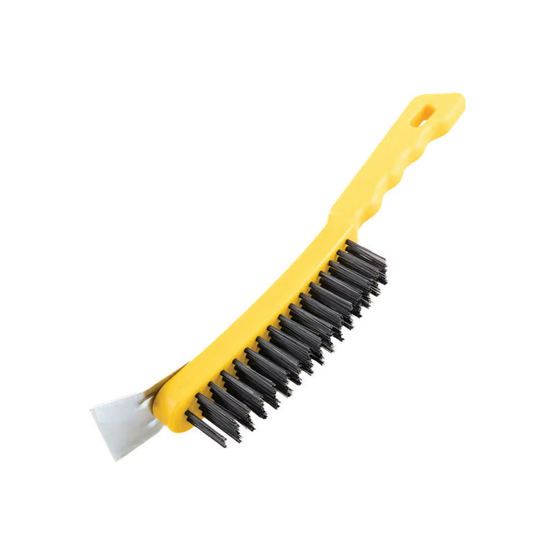 KonstruktIt Wire Brush with Scraper, Plastic Handle