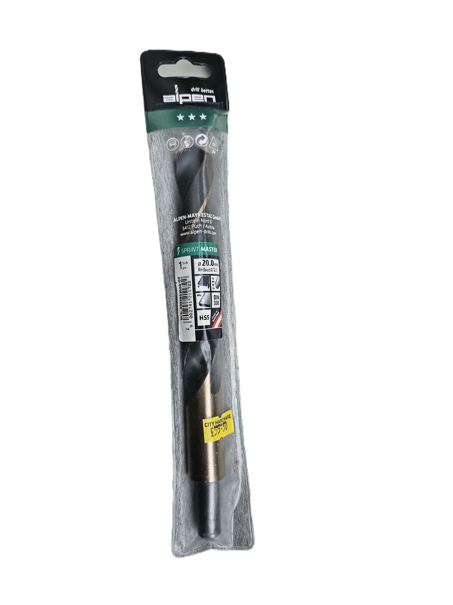 Alpen HSS Sprint Master Drill Bit, Reduced Shank