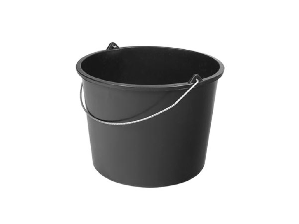 Round Builders Bucket 12L, Black