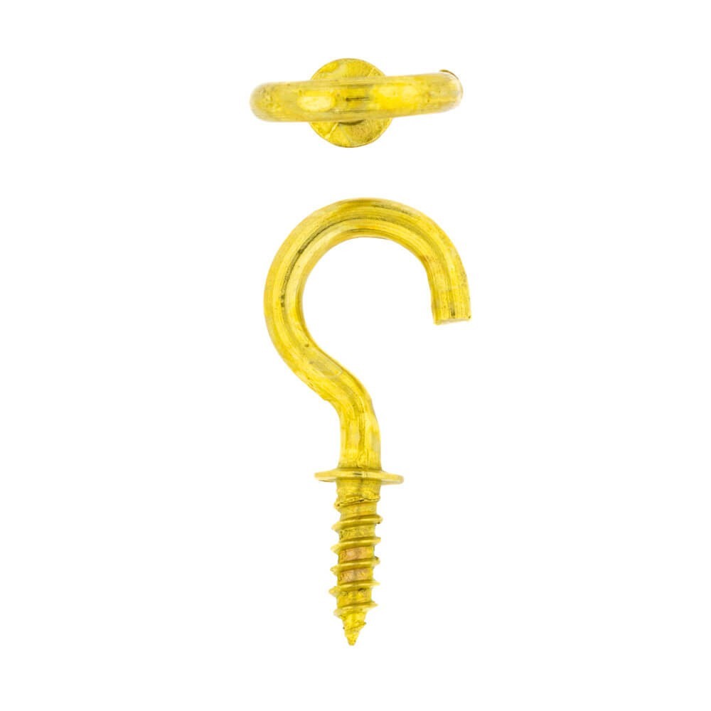 Eureka Cup Hook, Round, Solid Brass