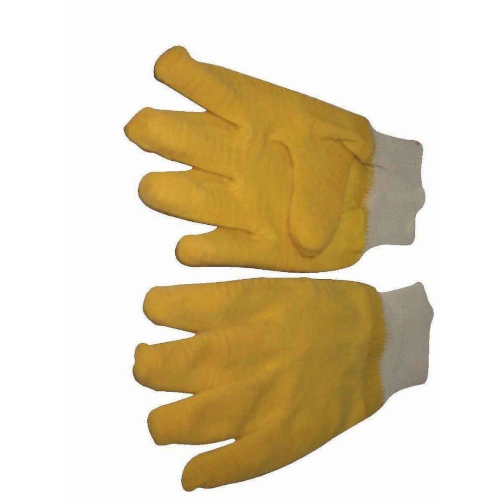 Fragram Latex Brick Gloves Yellow with Knit Cuff