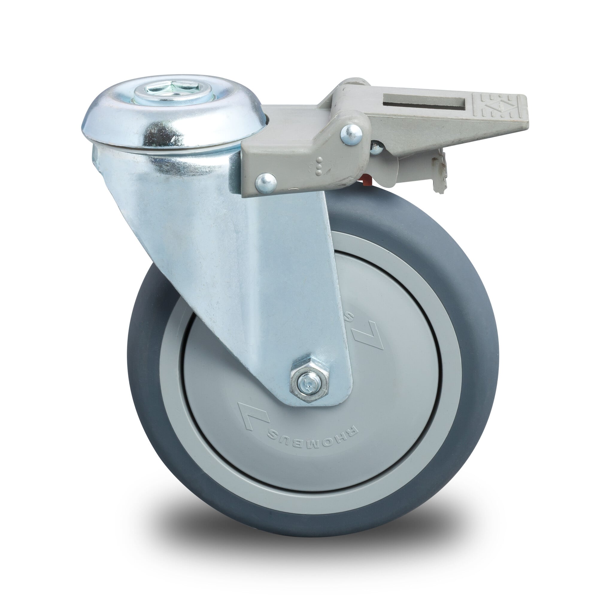 KonstruktIt Rubber Castor, Grey, Swivel with Brake
