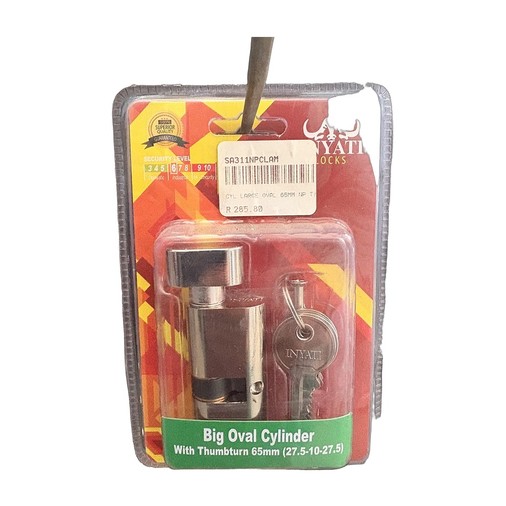 Large Oval Cylinder 65mm with Thumb Turn
