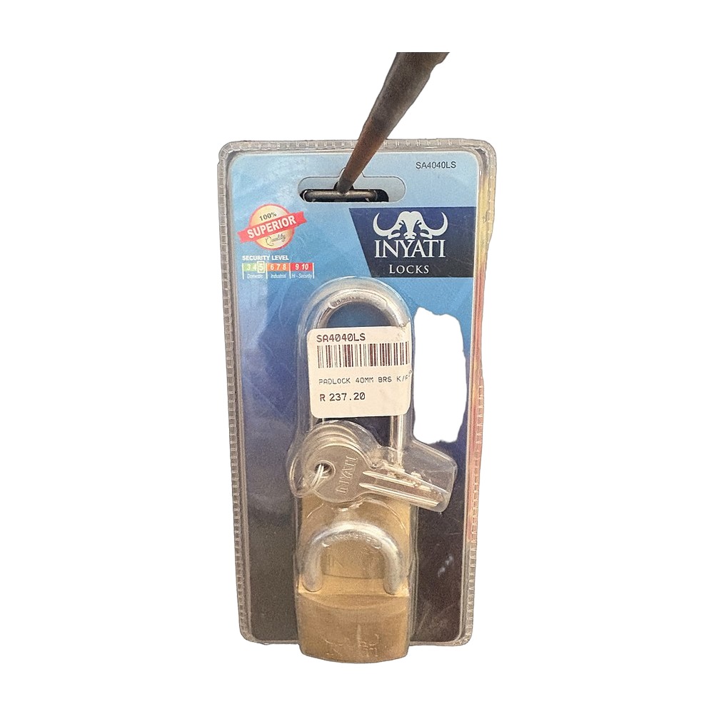 Brass Padlock 40mm Keyed Alike (2 Pack)
