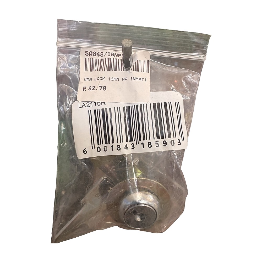 Inyati Cam Lock 16mm, Nickel