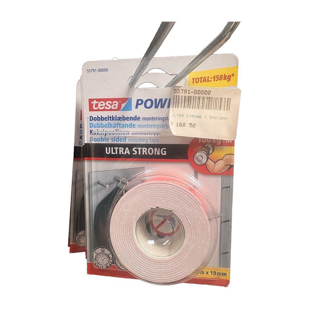 tesa Ultra Strong Double-Sided Mounting Tape 1.5m x 19mm