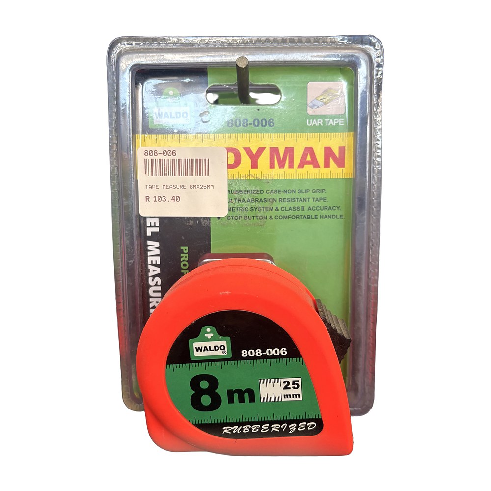 Waldo Handyman Tape Measure 8m x 25mm