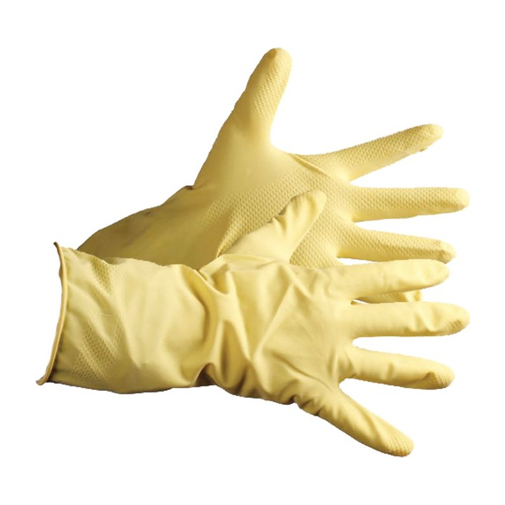 Household Gloves, Flock Lined, Medium