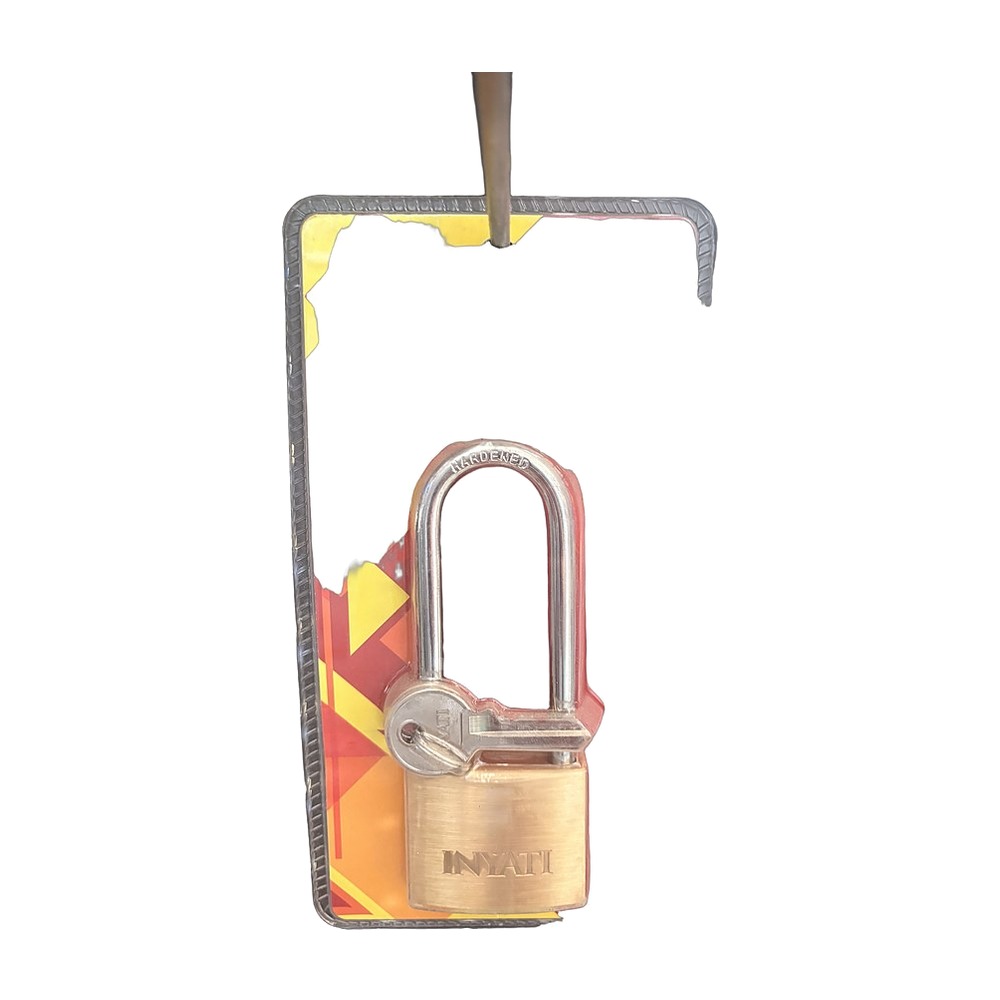 Padlock Brass 50mm Long Shackle 80mm