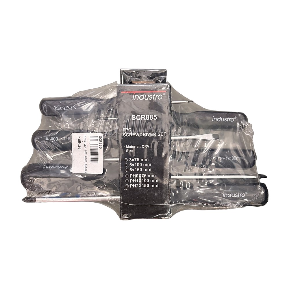 Screwdriver Set 6 Piece Rubber Grip