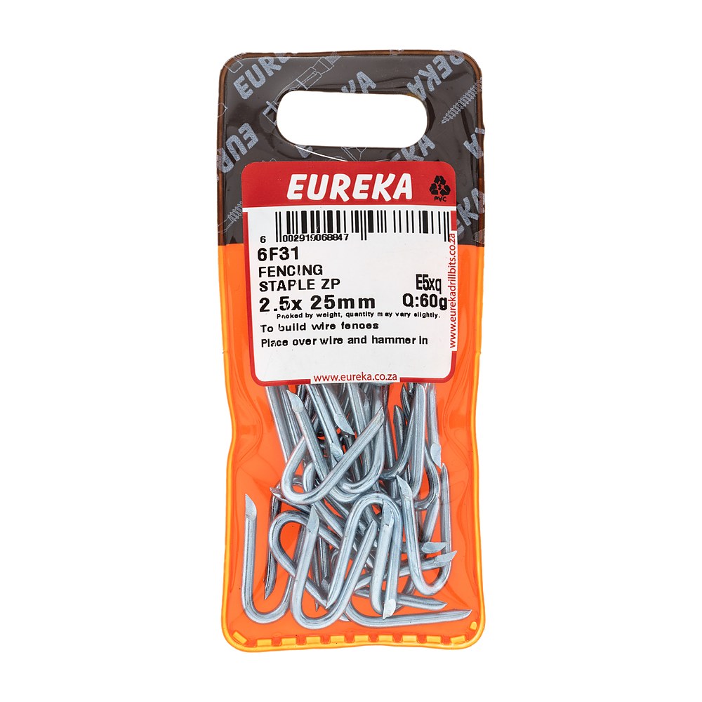 Eureka Fencing Staple, Zinc Plated