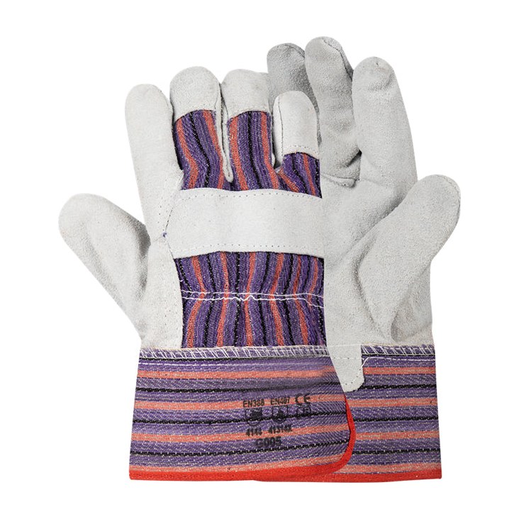 KonstruktIt Candy-Stripe Gloves, Chrome Leather Palm